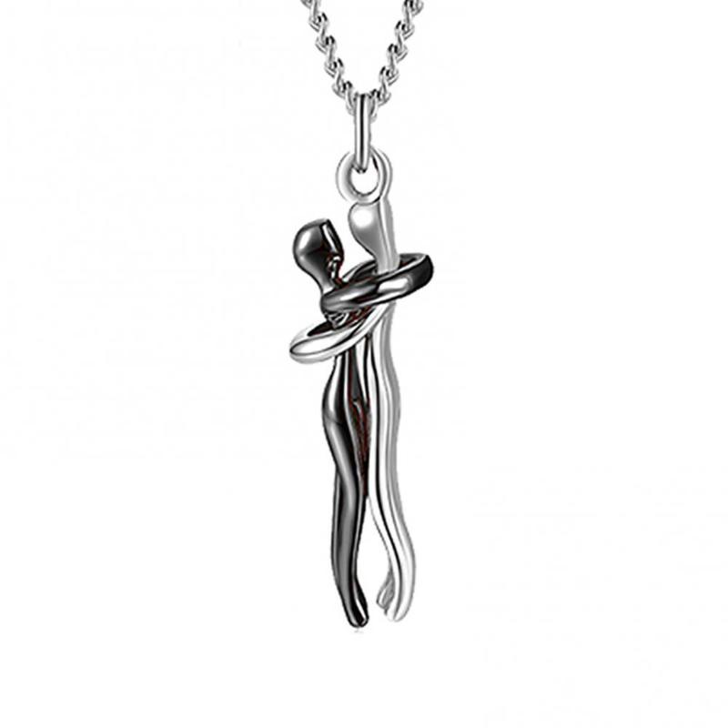 

Pendant Necklaces Unisex Fashion Couple Hug Design Necklace Choker Chain Jewelry Gift