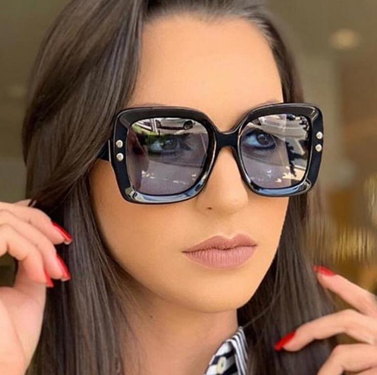 

Sunglasses Vintage Square Blue Black Gradient For Women Brand Uv400 Sun Glasses Female Wide Leg Red Shades