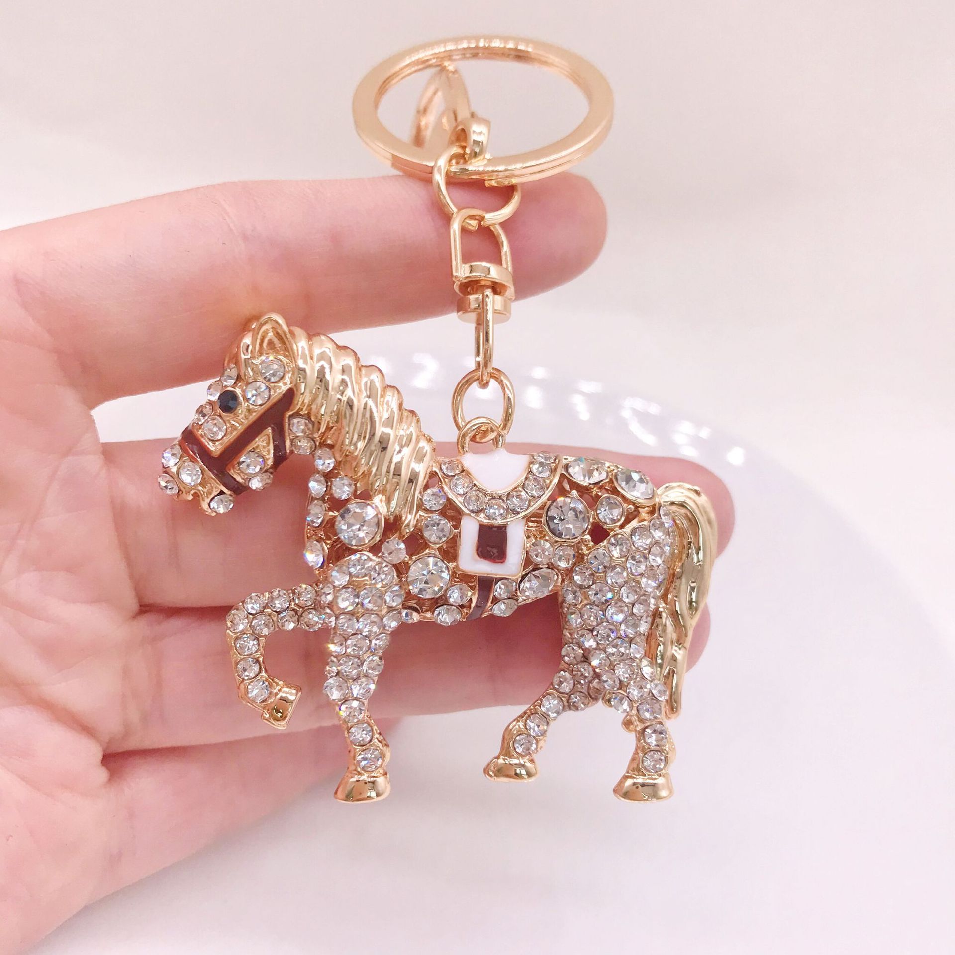 Horse Keychain for Women Purse Charms for Handbags Party Favor Crystal Pendant with Key Ring 1222409-image-759660264