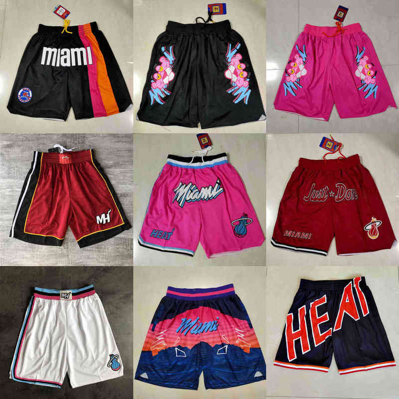 

Miami''Heat''men Throwback Basketball Shorts pocketAAM8, Color