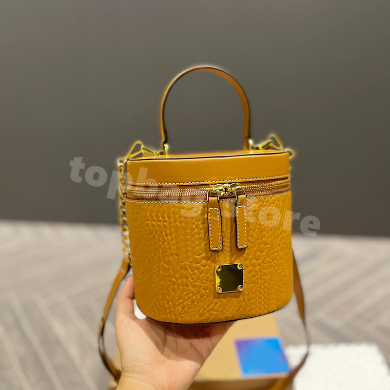 2022 New Designer Bucket Bag Womens Messenger Bag Fashion Print Hand Pair Flower Cut Double Zipper 17cm