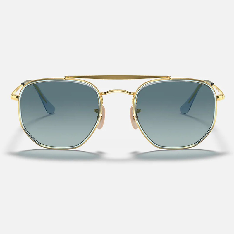 Lunettes de soleil Hexagonal Double Bridge Fashion Fashion Womens Sunglass Design Mens Sun Glasses Des Lunetes de Soleil Man Eyeglass avec Cuir C
