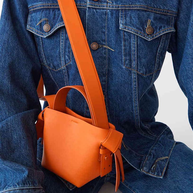 

Fashion Lady's Bag Designed by Minority. New Acne Shoulder . Simple Bow Orange Bucket2345, Black