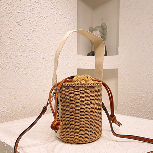 

Designer 22 new Straw bucket bag letter tote bags basket vintage colors knitted women's fashion sidecar bracket extra-large capacity woven canvas bag simple c, Yellow