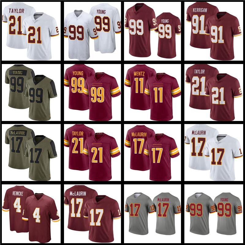 

99 Chase Young Carson Wentz Commanders Football Jersey Jonathan Allen Terry McLaurin Sean Taylor Antonio Gibson Washingtons John Riggins Kamren Curl Montez Sweat, Men jersey