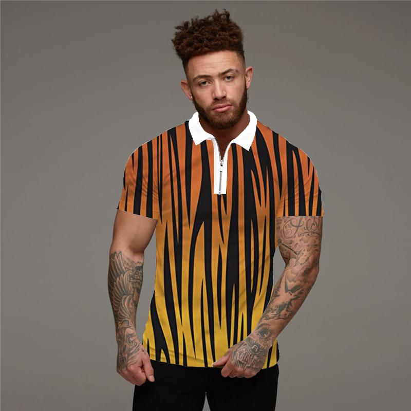 

Men' Polos Summer 3dt-shirt Men' Three-dimensional Personality Pattern European And American Trend Comfortable Lapel Short-sleeved T