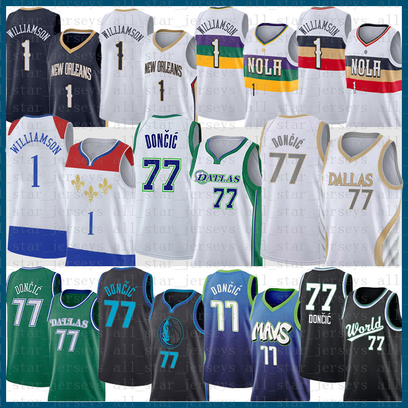 

1 Luka Doncic Dirk Nowitzki Basketball Jersey New Mens Orleans Green Pelican Dalla Maverick 77 41 Zion Brown Williamson Yellow, Jersey-xiaoniu