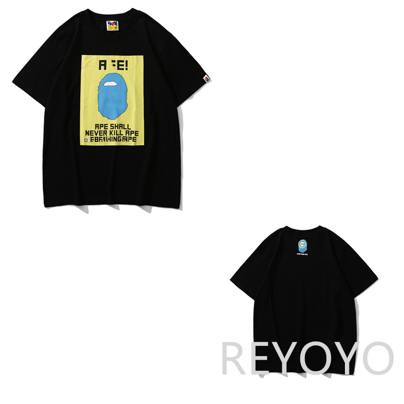 

Apes Men's T-Shirt Letter Print Casual Summer t shirt Breathable Short Sleeve Hip Hop Street Women's tShirt 2022 New 01005110104, 1pcs buttons