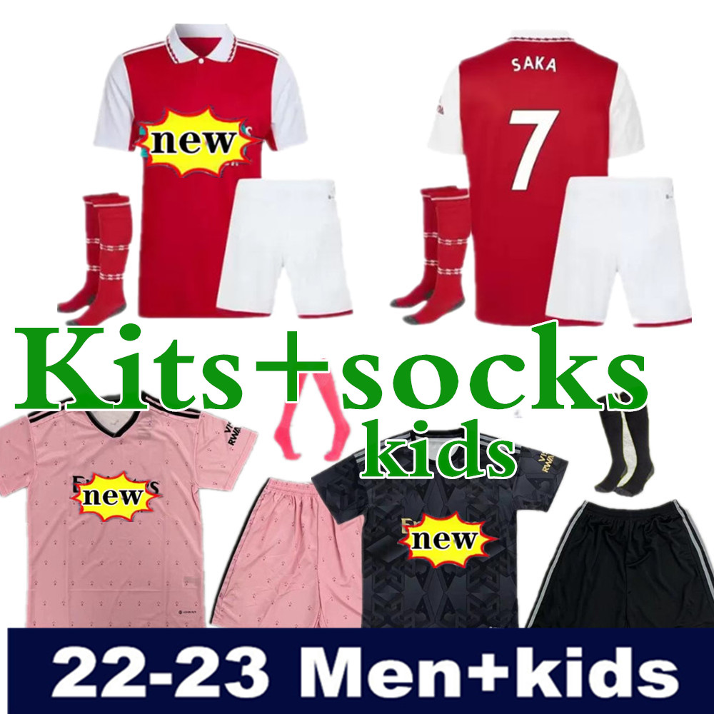 

22 23 PEPE SAKA soccer jersey Gunners MARTINELLI ODEGAARD THOMAS WILLIAN NICOLAS TIERNEY SMITH ROWE ARSen 2022 2023 football shirt Men Kids kit
