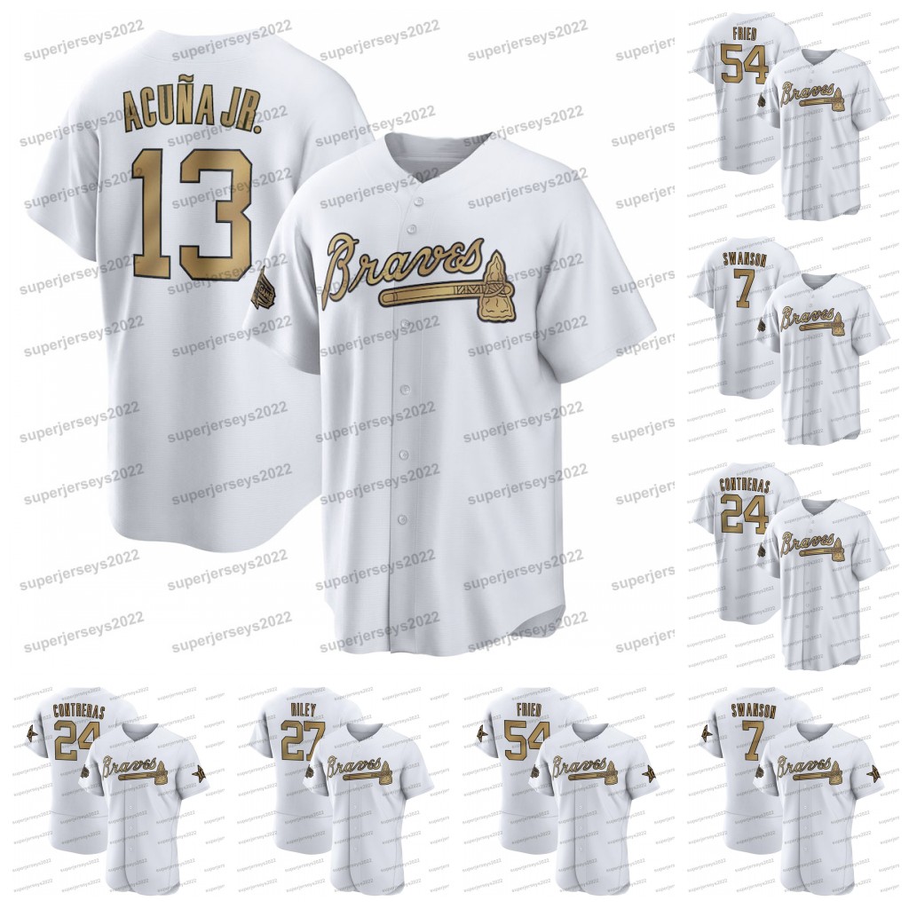 

13 Ronald Acuna Jr. BRAVE 2022 All-star Game Jersey Max Fried Austin Riley Dansby Swanson William Contreras Eddie Rosario Charlie Morton Matt Olson Kenley Jansen, Cool base