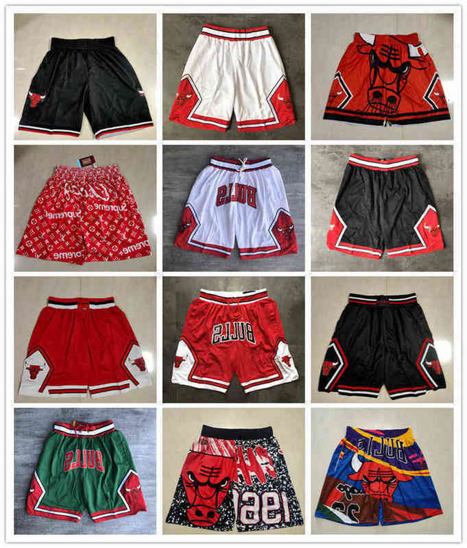 

Chicago''Bulls''men Throwback Basketball Shorts pocket red blackMBXB, Color