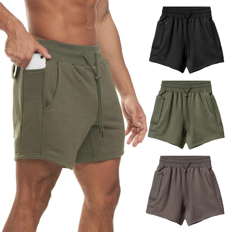 

Men's Shorts Summer Men Sports Training Quick Dry Fitness Running 2 In 1 Jogging Gym Short PantsMen's, Beige