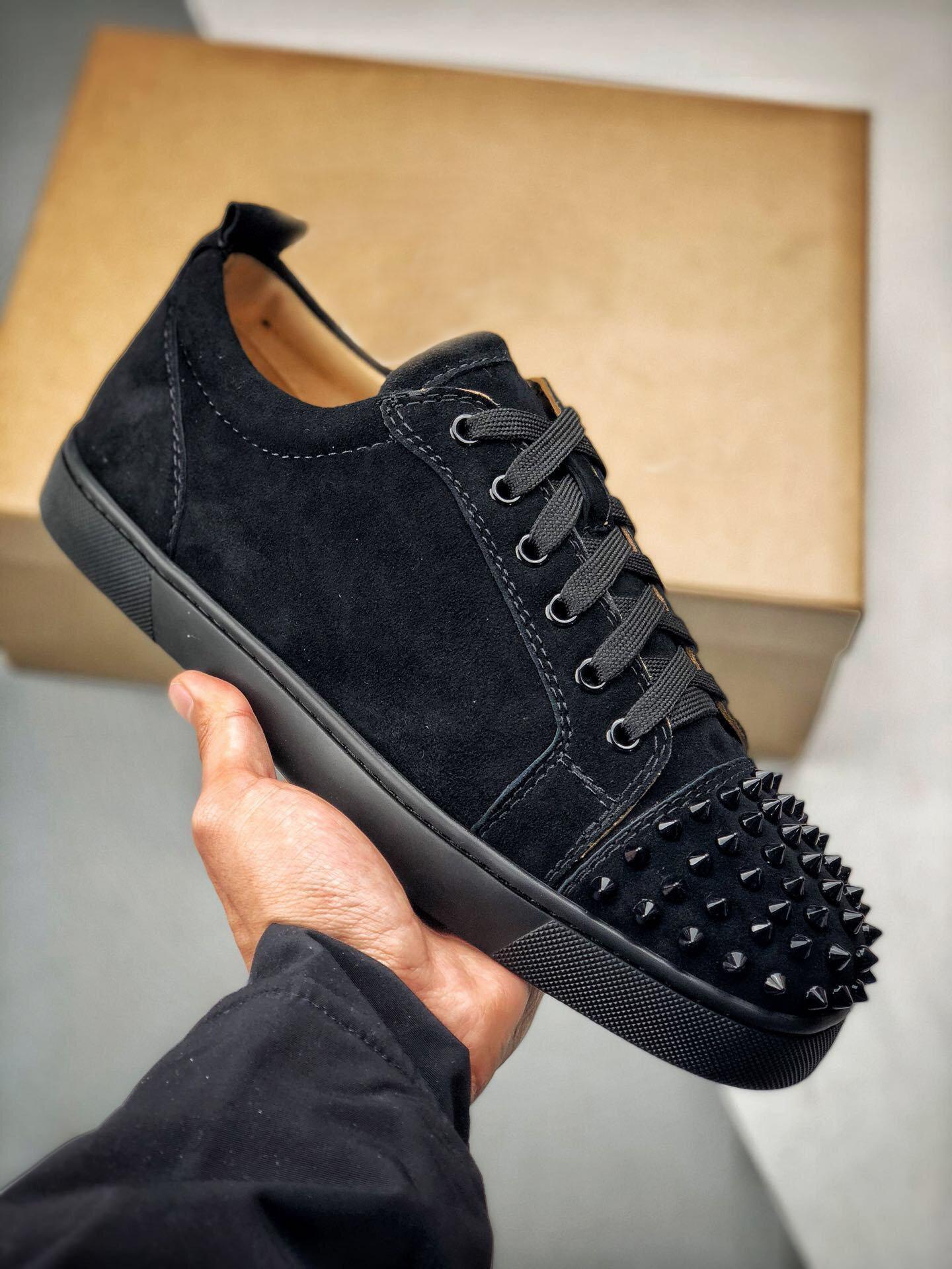 

Christians Classic Style Men's Casual Shoe Junior Spiked Sneakers Red Bottoms Low Cut Spikes Flats Suede Leather luxury paris men studs gMG, 10