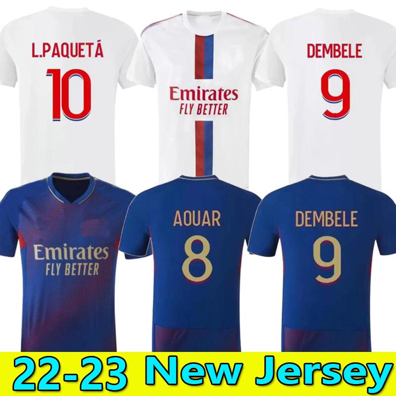 

22 23 Maillot Lyon soccer jersey Lyonnais OL 2022 2023 TOKO EKAMBI CHERKI AOUAR HOME L.PAQUETa DEMBELE Denayer Ndombele digital Kadewere fourth 4th football shirts, 22/23 home 2