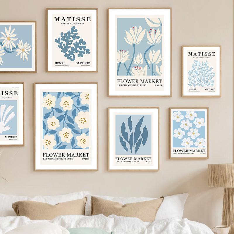 

Paintings Matisse Flower Market Leaf Abstract Wall Art Canvas Painting Retro Nordic Posters And Prints Pictures For Living Room Decor