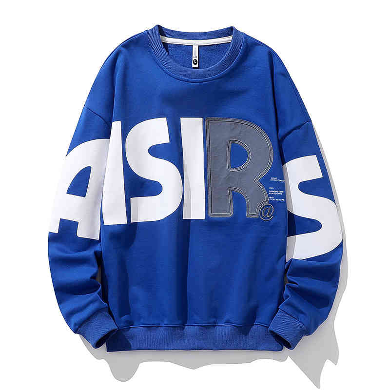 

Men's Long Sleeved Printed Letters 2022 Spring and Autumn New Boys' Trend Round Neck Men's T-shirt Bottomed Shirt, S102 white