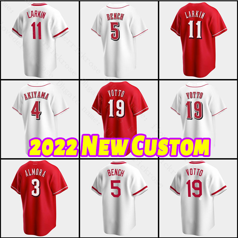 

14 Pete Rose Jersey 11 Barry Larkin 5 Johnny Bench Cincinnati Custom 19 Joey Votto Reds Baseball Jerseys Eugenio Suarez Tucker Barnhart, As shown