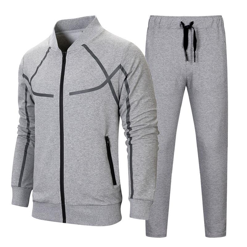 

Men's Tracksuits Men Outfit Set 2022 Spring Autumn Casual Tracksuit Fashion Sports Suit Plus Size Baseball Uniform Cotton Mens ClothesMen's, Medium gray