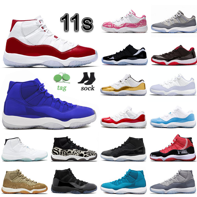 

Original mens jumpman 11 basketball shoes designer women sneakers jump man 11s cherry dark blue miami low pure violet cool grey snakeskin pink J11s trainer, A51 40-47 ultimate