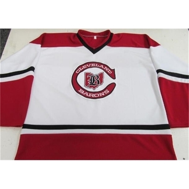 

C26 Customize Nik1 tage Cleveland Barons #27 Gilles Meloche Hockey Jersey Embroidery Stitched or custom any name or number retro Jersey, White