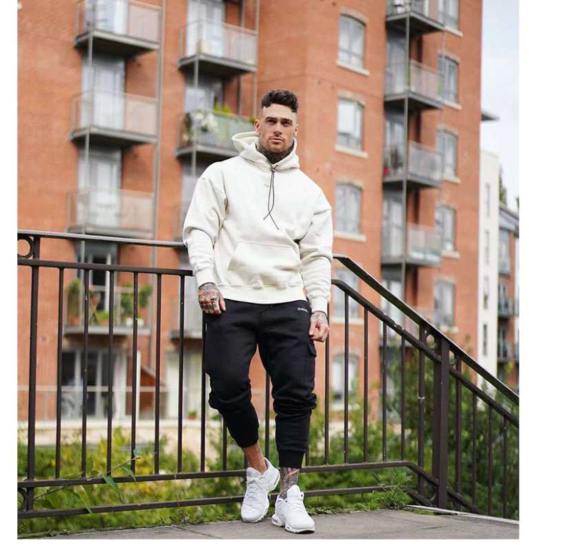 

Men's Hoodies & Sweatshirts Men's Pullover Sweatshirt Hooded Letter Running Gym Training Bodybuilding Sports Wear Exercise WearMen's, Black