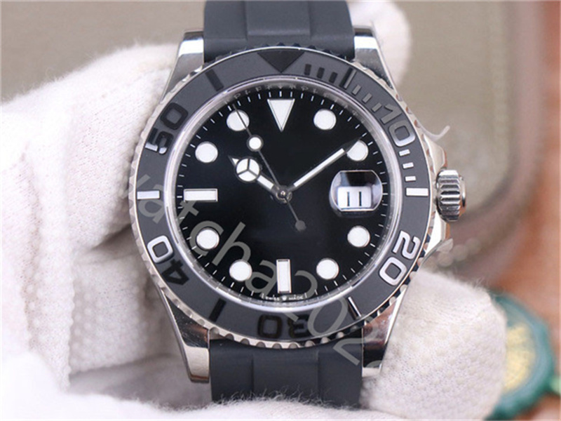 

New SX Watch 42MM Black Dial Nautical Style Automatic Movement Black Rubber Strap Dive Basel 226659 Mens Watches With Original Box