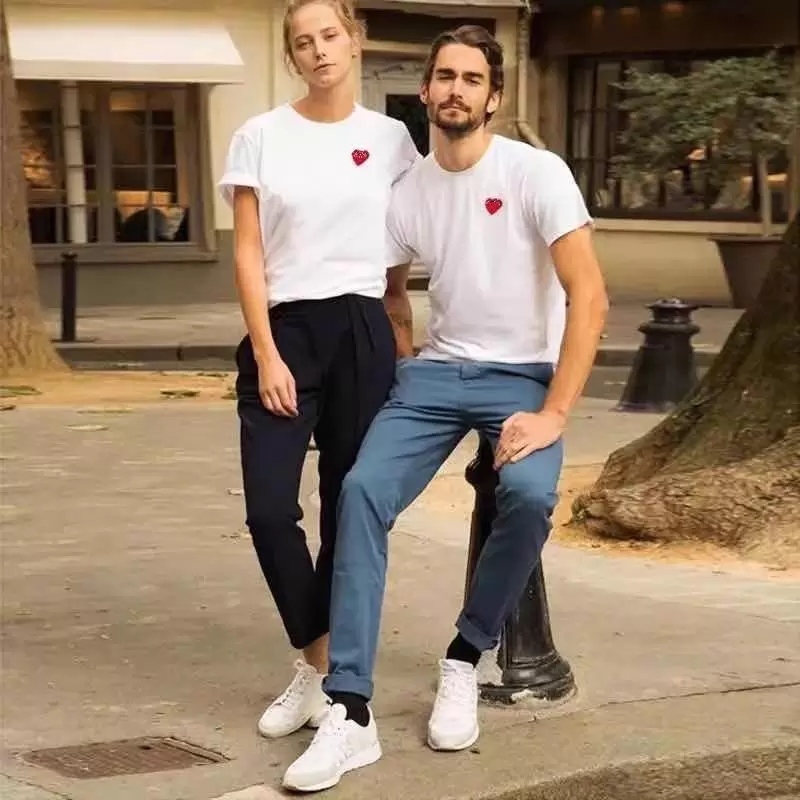 T-shirt pour hommes t-shirts T-shirt Love broderie Europe et Amérique Brand de mode Coton Coton Men de manches Hommes Design Lovers Portent Paren