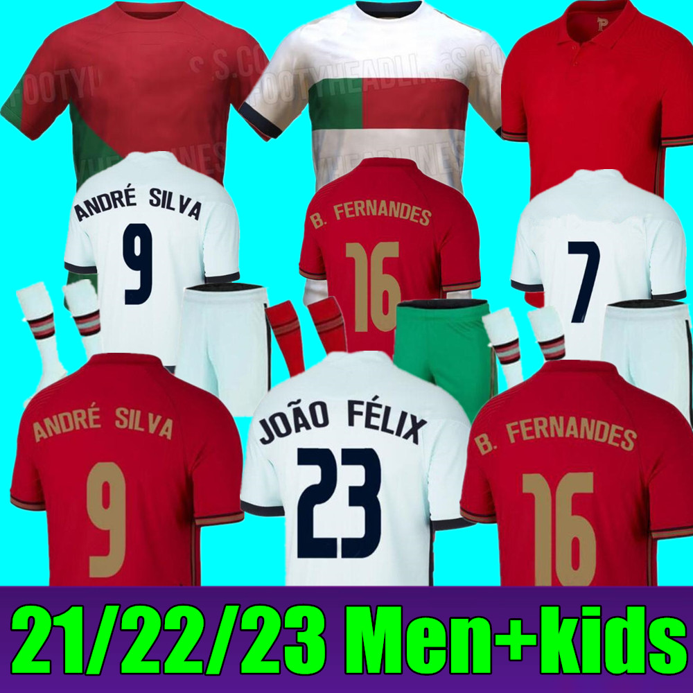 

New 22 23 Portuguesa JOAO FELIX soccer jerseys RUBEN NEVES BRUNO RONALDO FERNANDES Portugieser 2022 Portuguese football shirt Men Kids kit sets DIOGO J. OTAVIO, Home