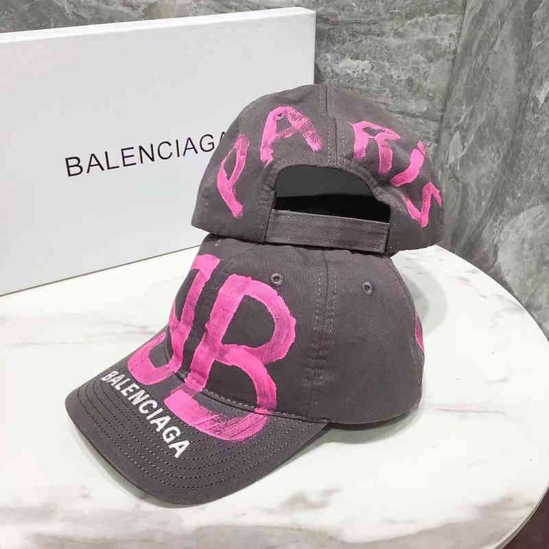 

22 Parisian hand-painted graffiti letter B baseball cap old style high quality fashion trend men and women, Top-level y version grey embroidery
