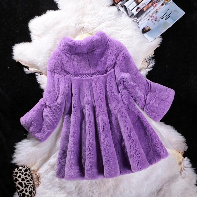 

Women' Fur & Faux Korean Imports Of Whole Skin Rex Grass Cape Coat Girls Long Paragraph Big Yards Haining -season DiscountedWomen, Gray