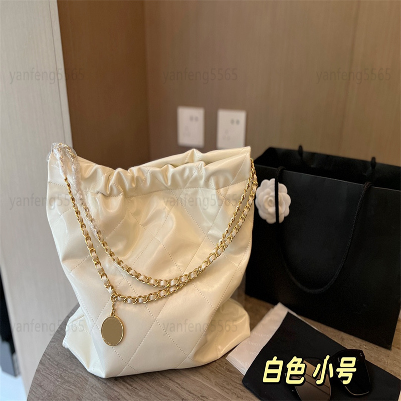 

2022 women's fashion designer handbag shoulder bag straddle handbag classic retro full matching bucket messenger casual plain top handbags, White
