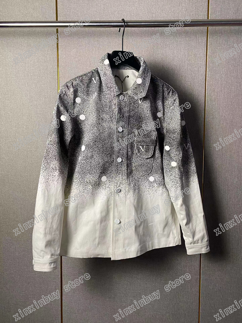 

22ss Mens women designers denim Jackets Gradient star Lapel Neck streetwear Coats Outerwear long sleeve men Clothing black S-XL, Multi
