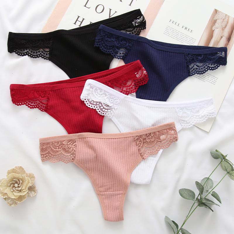

1pieces Set Panties G-string Ladies Sexy Thong Underwear Solid Color Comfortable Lace Edge Lingeri, Color4