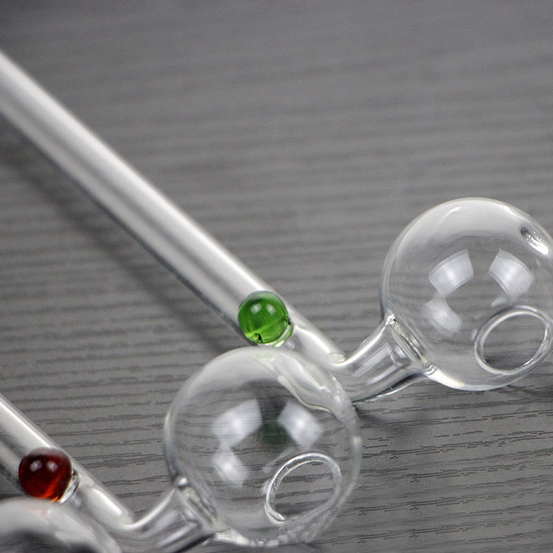 

Clear Thick Glass Oil Burner pipe with colorful point hookah Bent shape