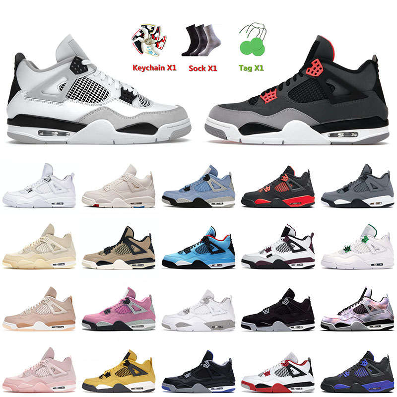 

Jorda Jorden 4 4s IV Mens Basketball Jumpman Shoes for Men Women Military Black Infrared Shimmer Taupe Haze Canvas Starfish Sneakers Trainers 36-47, C2 black canvas 40-47