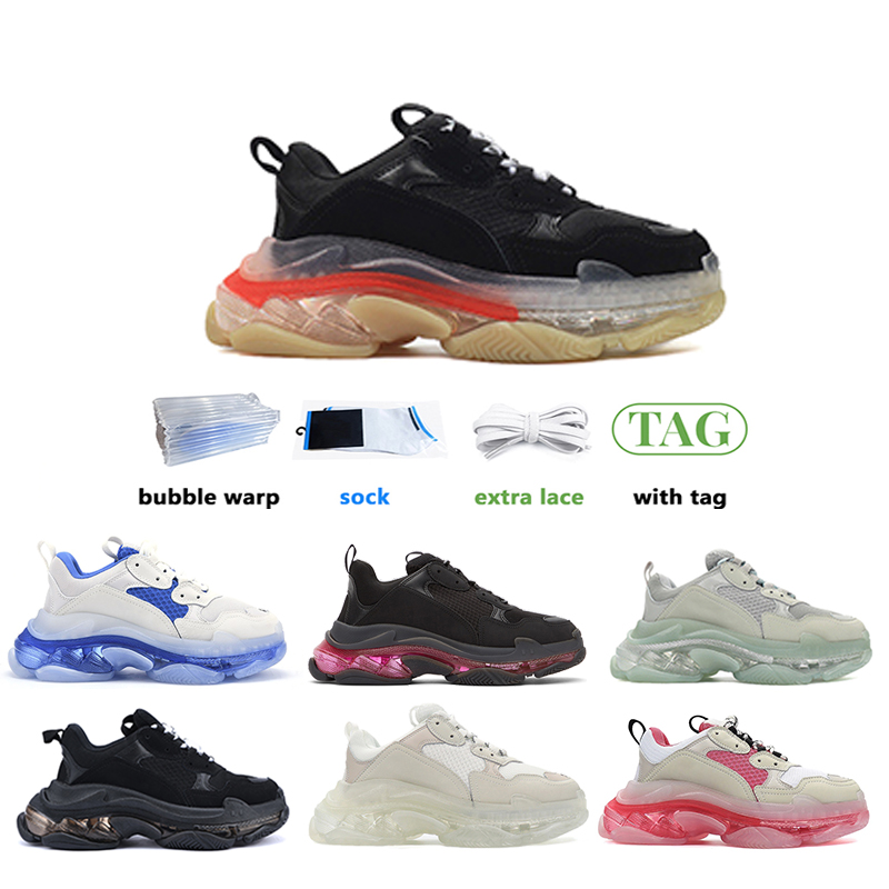 

2022 Clear Sole white running shoes man and woman Beige Grey rainble Pink fluorescence Black Pink Transparent, #16