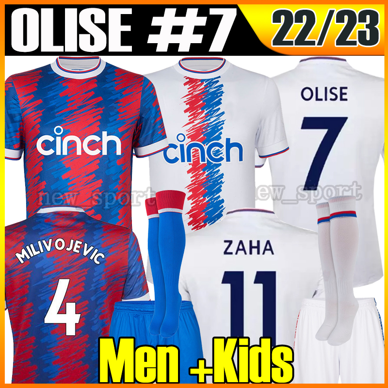 

22 23 OLISE EZE MILIVOJEVIC ZAHA Mens soccer jersey BENTEKE SCHLUPP MATETA J.AYEW GALLAGHER Home Away Short Sleeve Football Shirt 2022 2023 The crystal Men S-XXL, 22 23 away