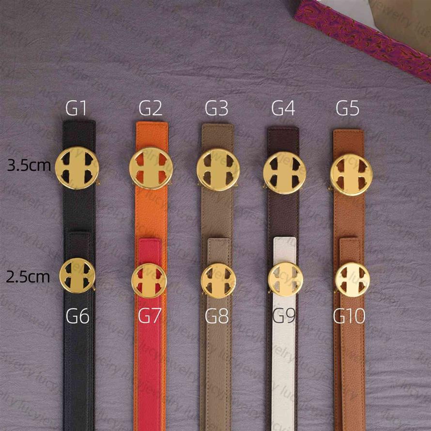 

Reversible Digner Belt Fashion Gold Buckle Belts for Mens Woman Genuine Cowhide Width 3.5cm&2.5cm 10 Color Top Quality202H, Multi