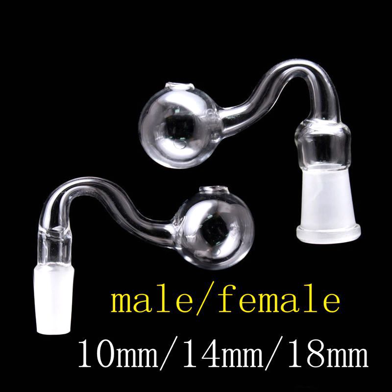 

Wholesale 14mm 18mm Pyrex Glass Oil Burner Pipes For Bong Clear Smoking Accessories SW40