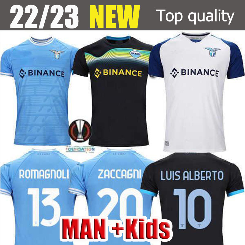 

S-4XL 22 23 Lazio Immobile soccer Jersey maglie 2022 ROMAGNOLI IMMOBILE LUIS BASTOS SERGEJ BADELJ LUCAS J.CORREA ZACCAGNI MARUSIC home away kids