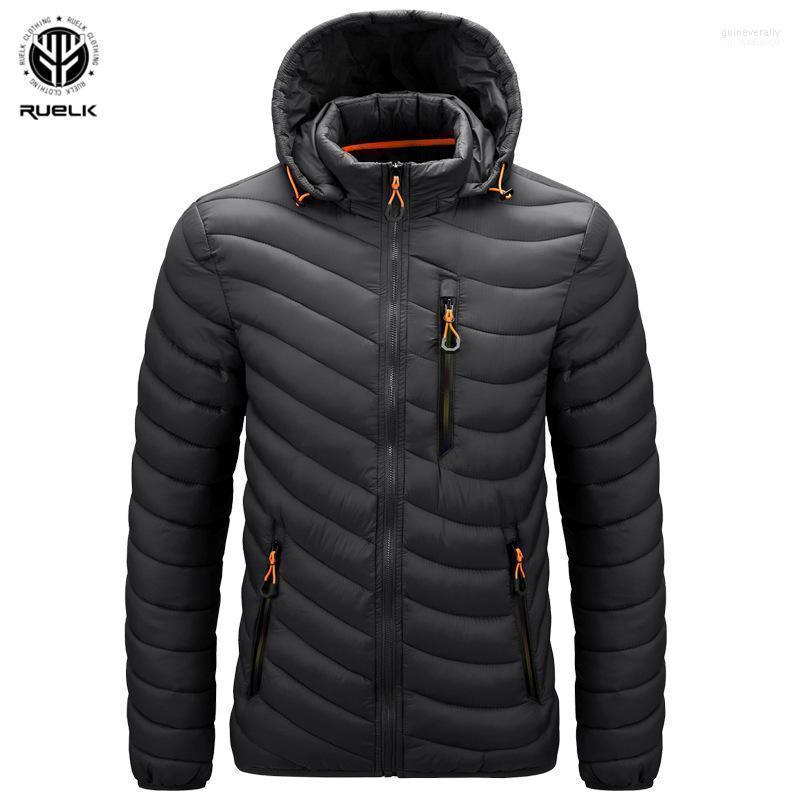 

Men's Down & Parkas RUELK 2022 Spring And Autumn Cotton-Padded Jacket Men Hooded Removable Hood Style1 Guin22, Army green