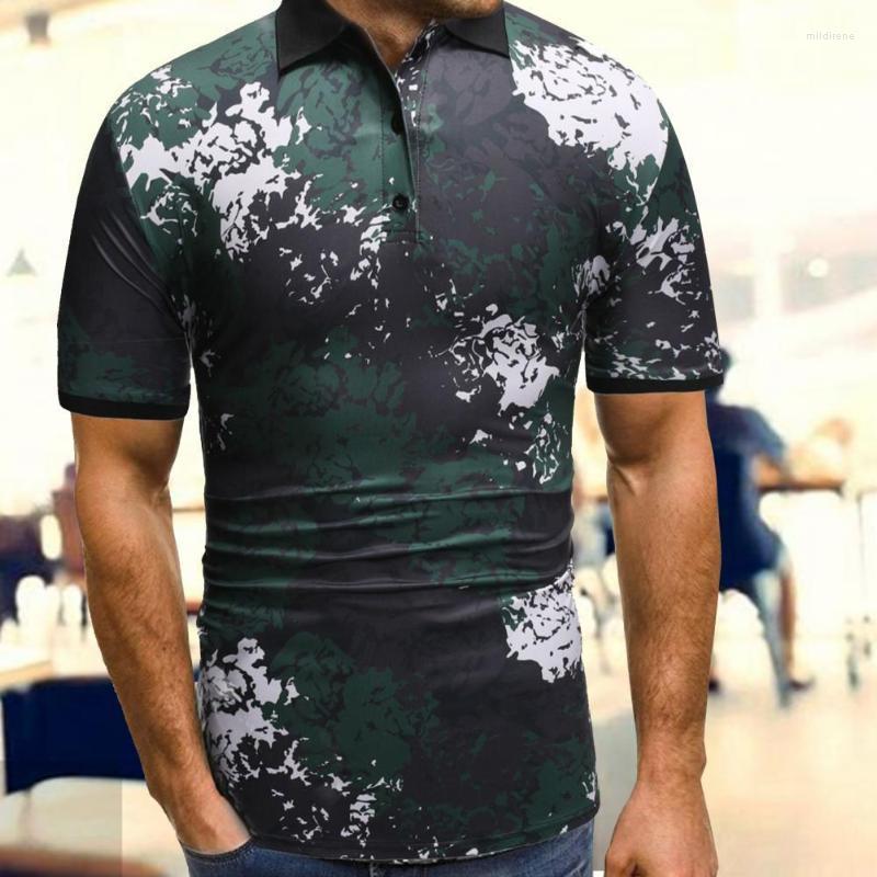 

Men's Polos Shirt 3D Printed Slim Polyester Men Camouflage Lapel For DatingMen's Men'sMen's Mild22
