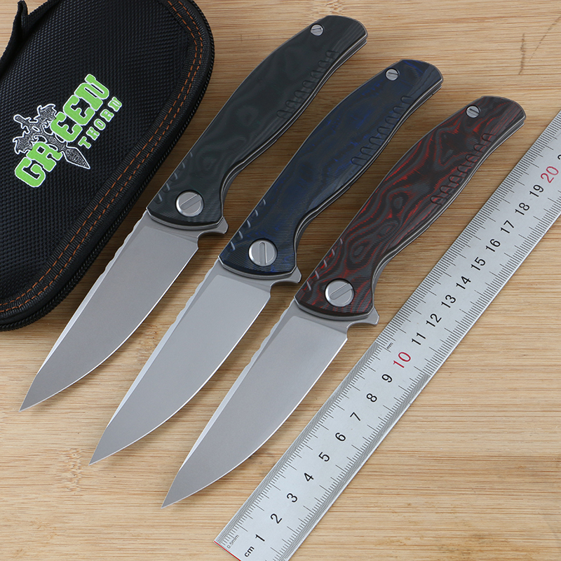 

Green thorn folding knife f3ns carbon fiber + TC4 titanium handle K110 blade outdoor camping and hunting fruit practical EDC tool