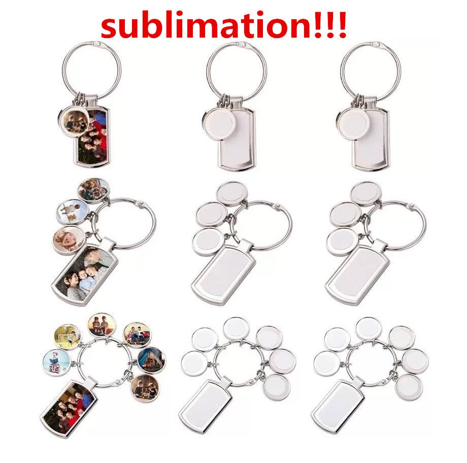 

New Cross-border sublimation blank key pendant zinc alloy DIY creative gift gift metal European and American keychain