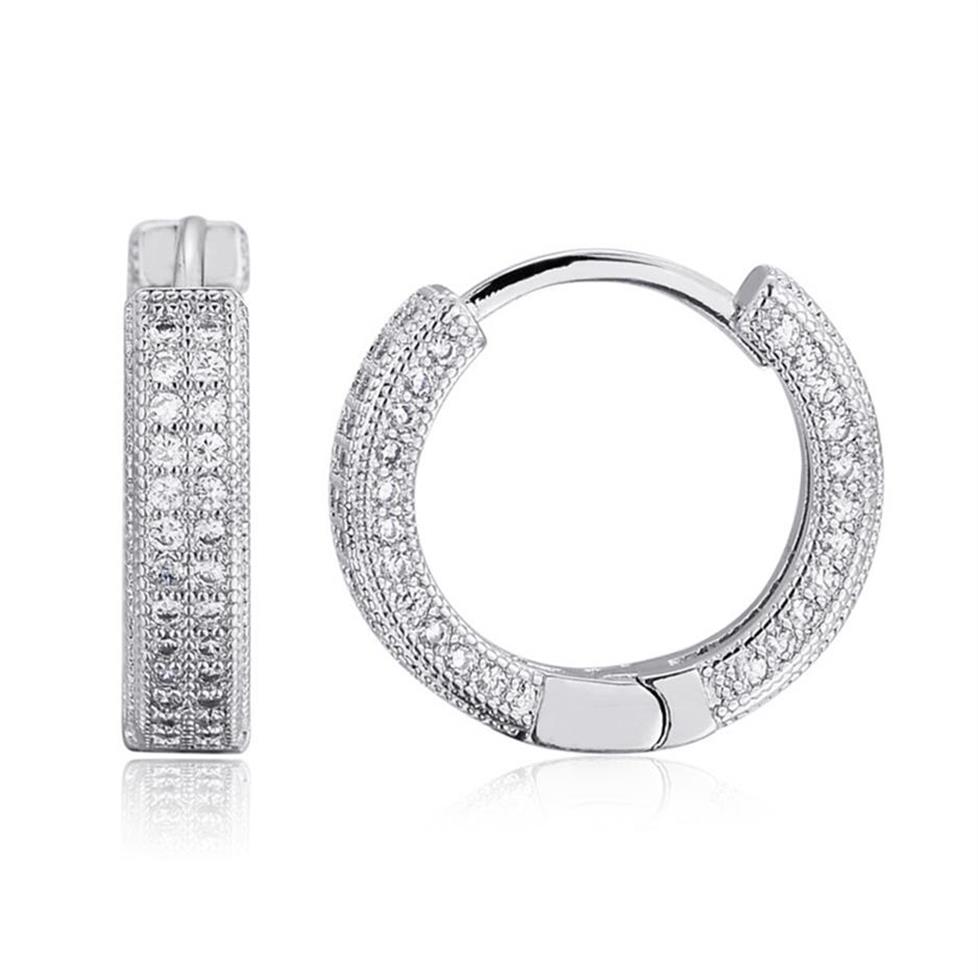 

Fashion Hip Hop Earrings Hoop Ring Studded with Zircon Bling Shinny Gold electroplating Ear Studs 20212356205c
