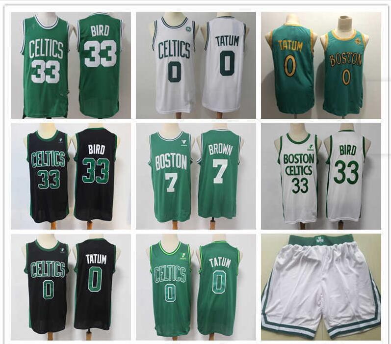 

Boston''Celtics''MEN Throwback Jersey Larry 33 Bird Jayson 0 Tatum Jaylen 7 Brown Basketball Shorts Basketball Jersey green black, Color