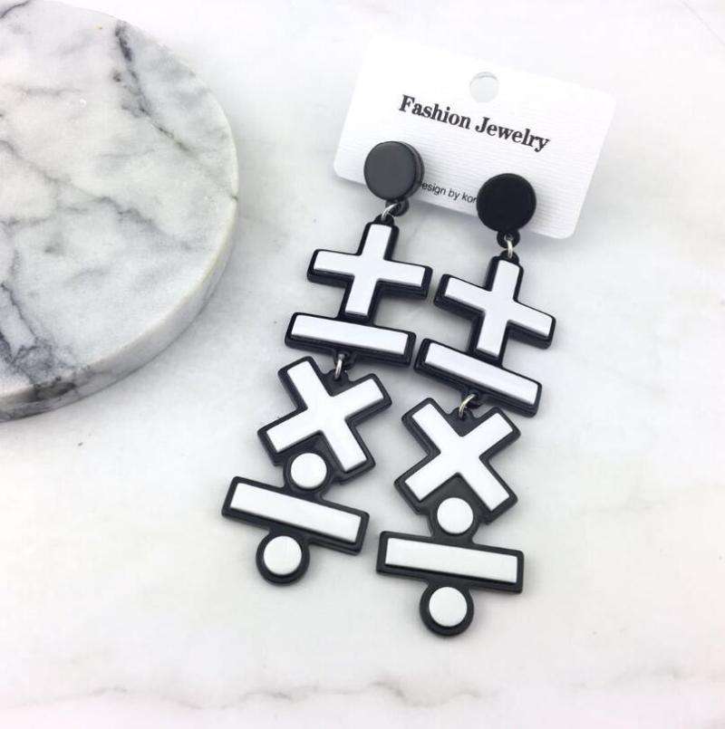 

Dangle & Chandelier Unique Punk Math Symbol Acrylic Earrings For Women Korean Creative Geometric Funny Night Club Girl Jewelry GiftDangle