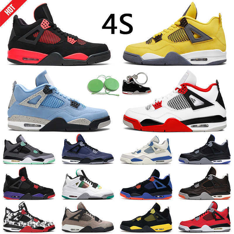 

Jumpman 4 Retro Fire Red Basketball Shoe 4s University Blue Taupe Haze White Cement mens trainer outdoor sports sneakers, Tattoo
