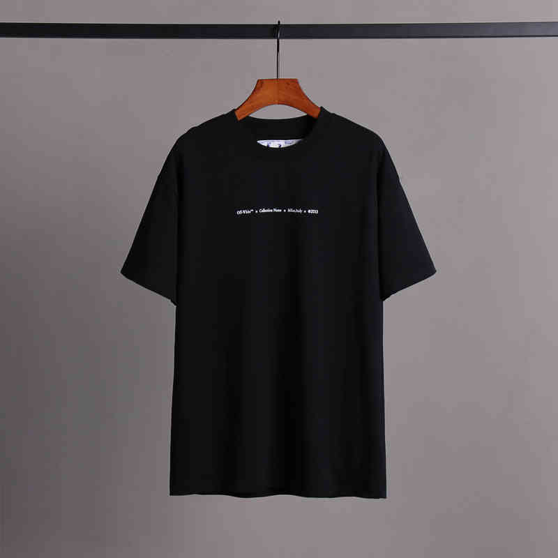 

Factory Direct Sales New Brand Short Sleeve Wholesale Ow Summer 2022 Unisex T-shirt, Black 5603