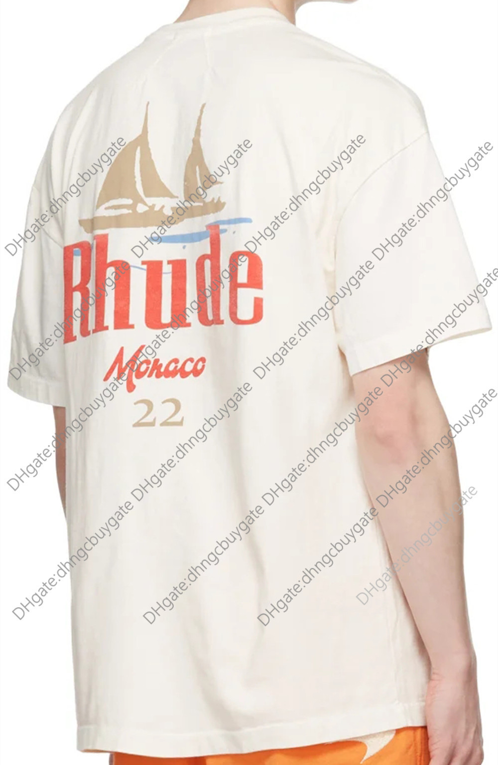 

Shirt Designer t High Version Summer American Fashion Rhude Sailboat Letter Printed Men' and Women' Short Sleeve T-shirt t Shirt, White